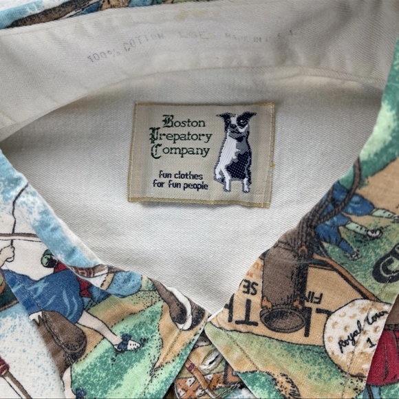 Boston Prepatory Company Shirt Men’s L Female Golfer Collared USA Made Vtg Rare - Picture 3 of 13